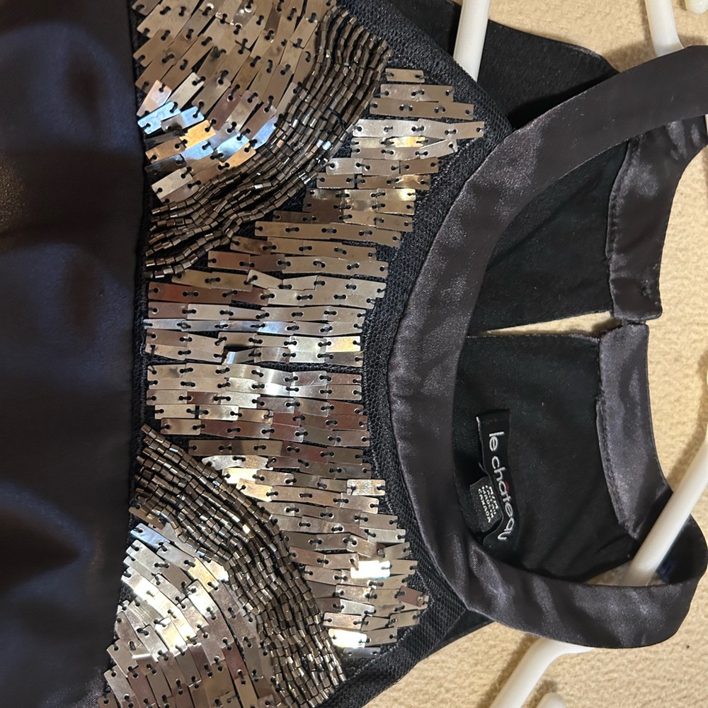 Le Chateau Black Dress with Silver Sequins
